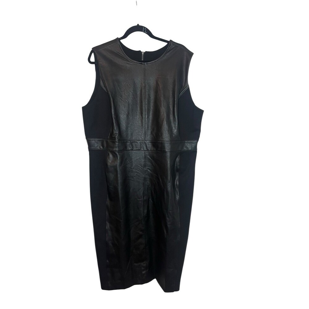 SPANX Dress‎ Womens Size 1X/1T Black Sleeveless Sheath Bodycon Knee Length - Picture 5 of 9